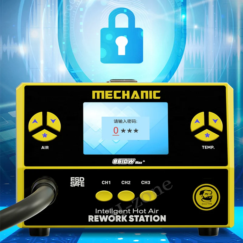MECHANIC 861DW max 110V/220V 재 작업 스테이션 1000W BGA 솔더링 마더 보드 용 핫 에어 건 PCB 디 솔더링 수리 + 노즐