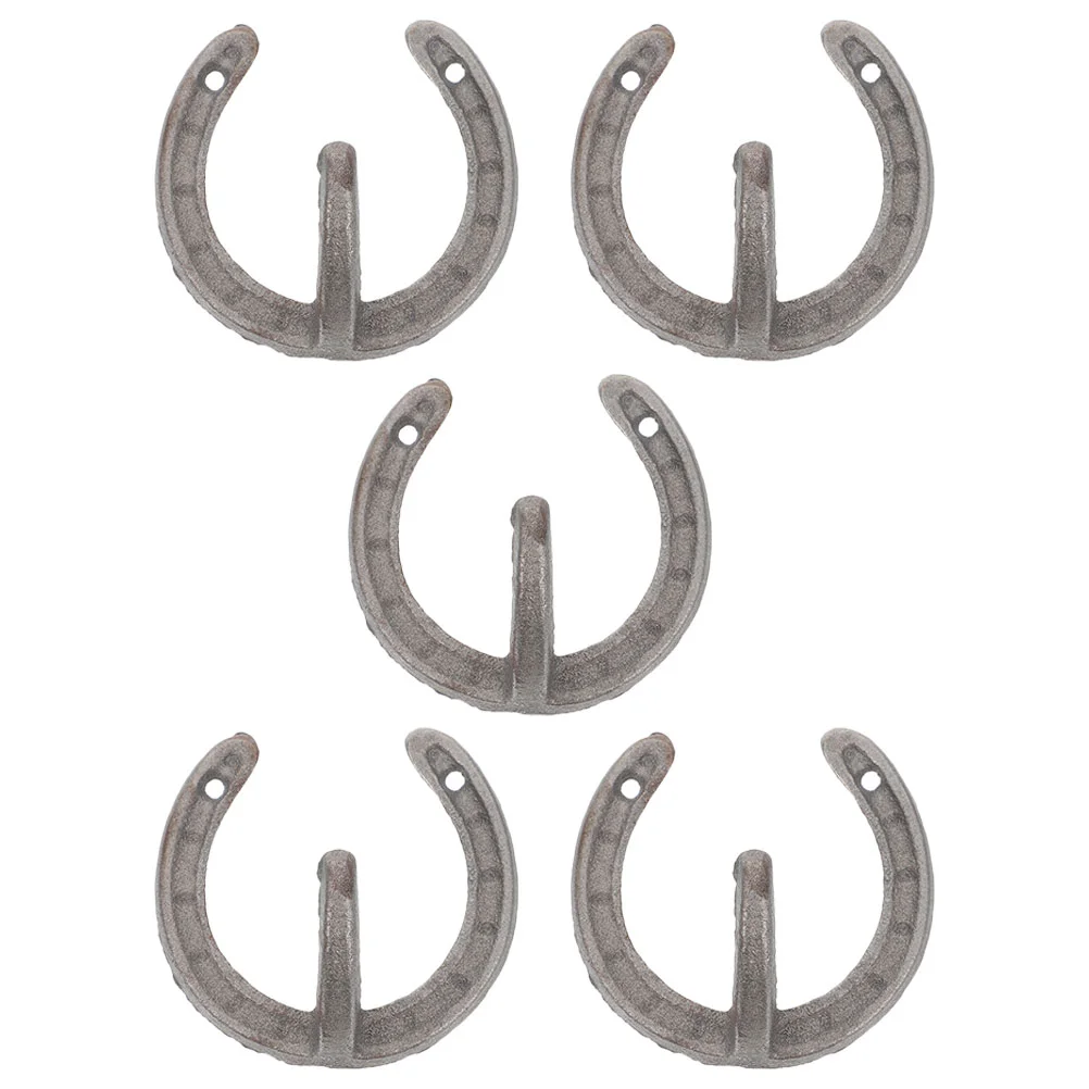 

5 Pcs Wall Hanging Hook up Vintage Decor Ganchos Para Colgar Iron Horseshoe Hooks