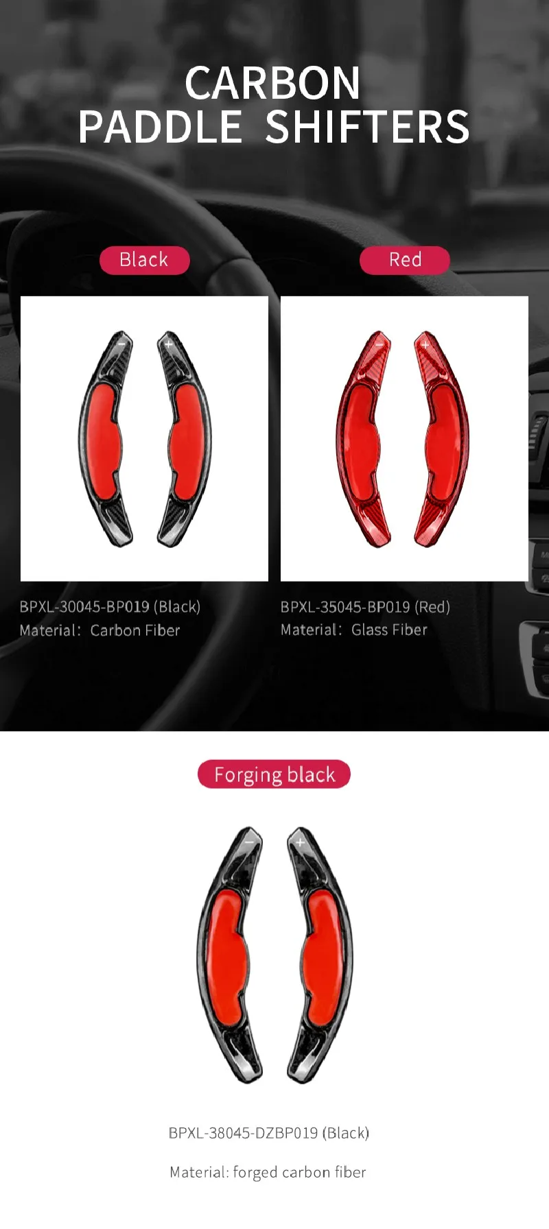 T-carbon Steering Wheel Shift Paddle Shifter For Mini Cooper S ONE JCW Clubman MK3 F54 F55 F56 F57 F60 Carbon Fiber DSG Shift