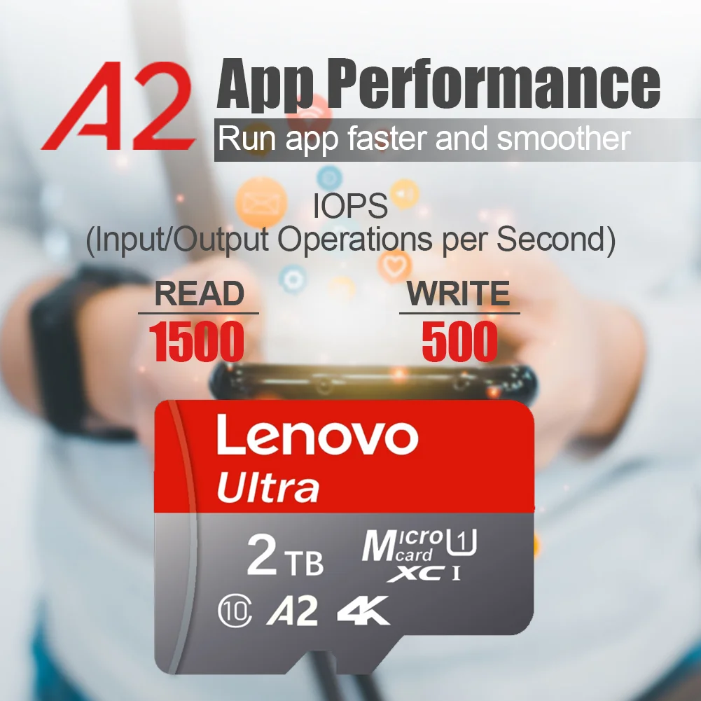 Micro SD Card Lenovo 2TB 1TB Class10 A2 128GB 256GB 512GB For Camera Nintendo Switch PC
