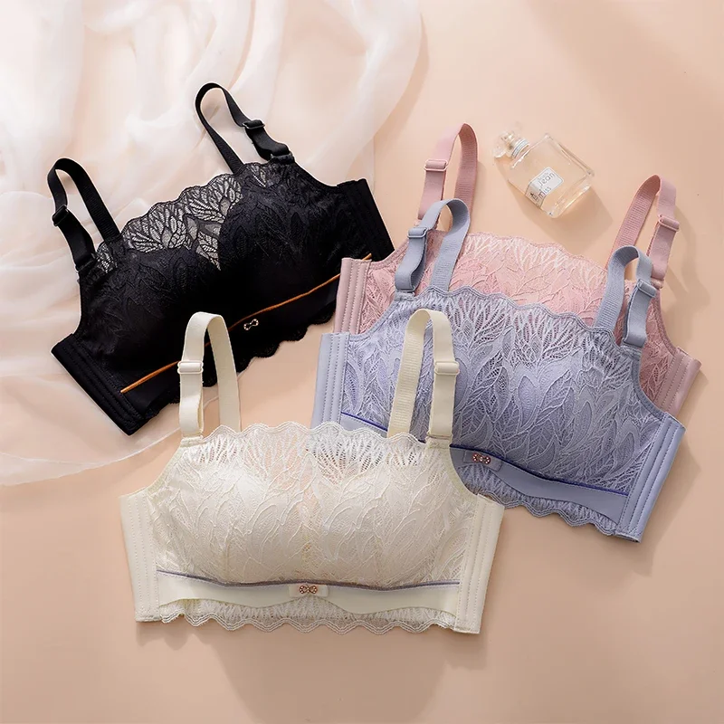 

Soft And Comfortable Breathable Tube Top Sexy Lace No Steel Ring Bra Ladies Gather Anti-Sagging Underwear New Wrap Chest