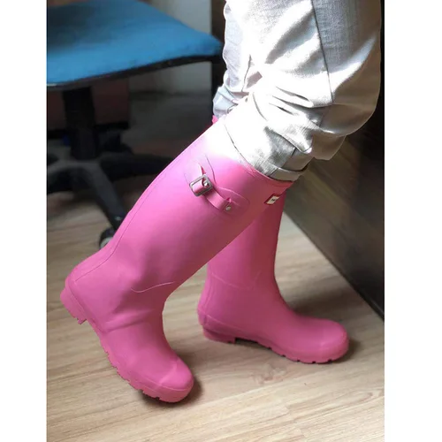 H's 레인 부츠 여성 그물 붉은 한국 스타일 여성 레인 부츠 고무 패션 사냥꾼 승마 부츠 부츠 \ n 틈새 통근 방수 부츠 3