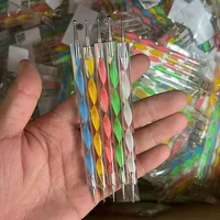 5Pcs/set Portable Nail Art Dotting Pen Crystal Handle Dual-ended Dotting Painting Drawing Brush Rhinestones Gems Picking Pen 1