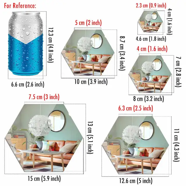 Hexagon Acrylic Mirror Wall Stickers