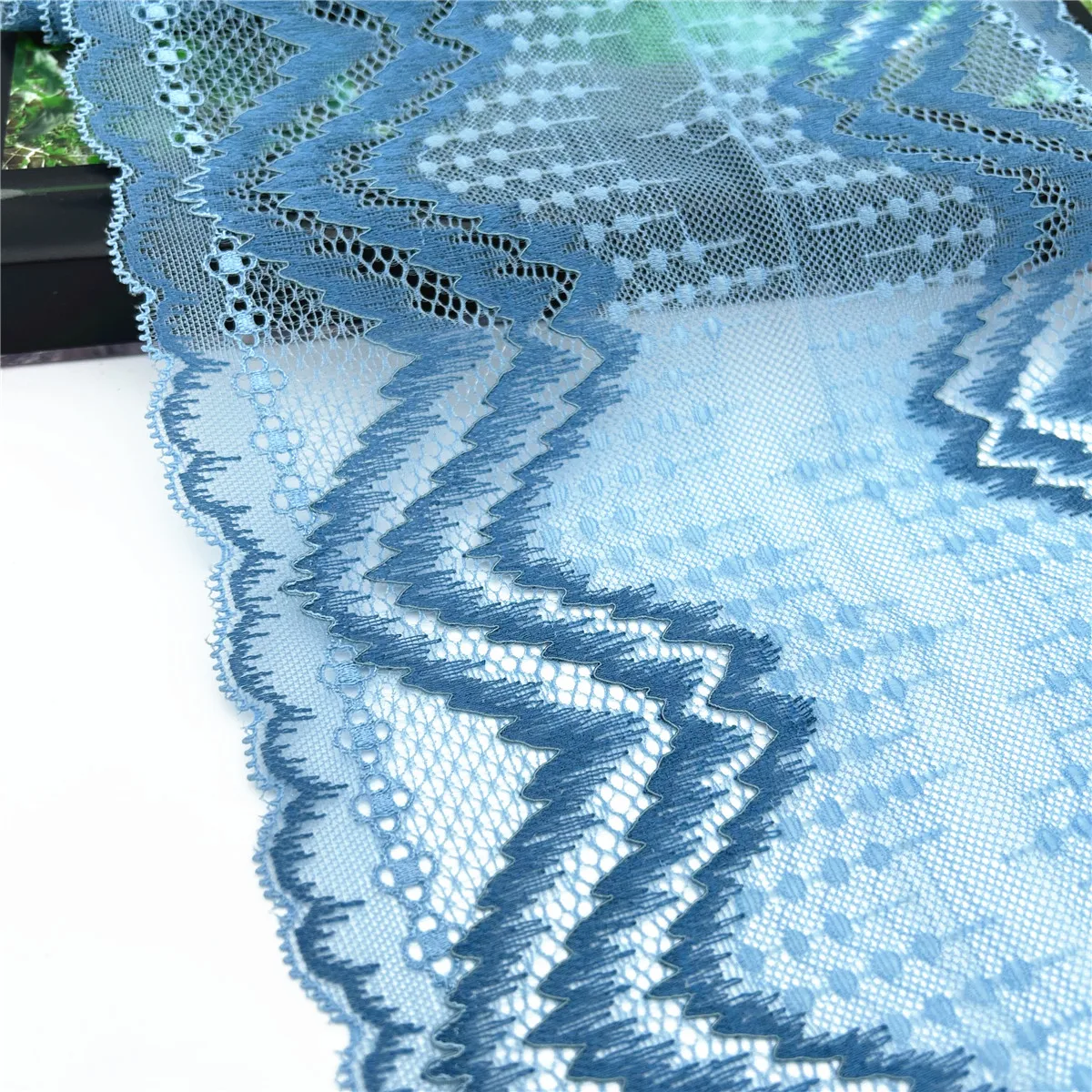 Wholesale Width 20cm Blue Elastic Stretch Lace 4