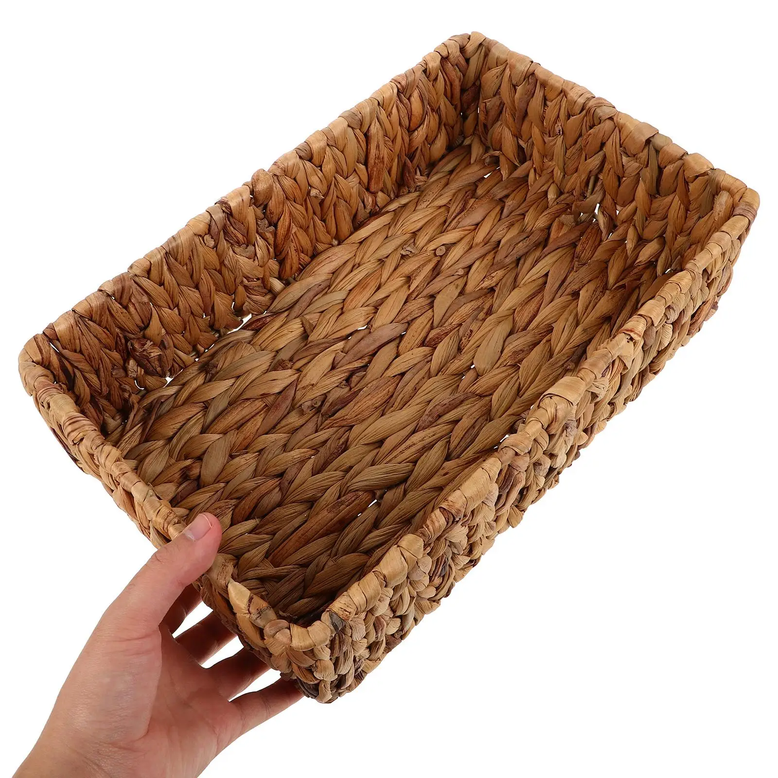 Storage Basket Wicker Woven for Bathroom Back of Toilet Organizer Water Hyacinth 2