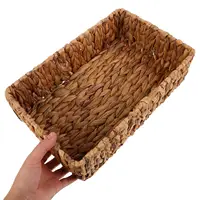 Storage Basket Wicker Woven for Bathroom Back of Toilet Organizer Water Hyacinth 2