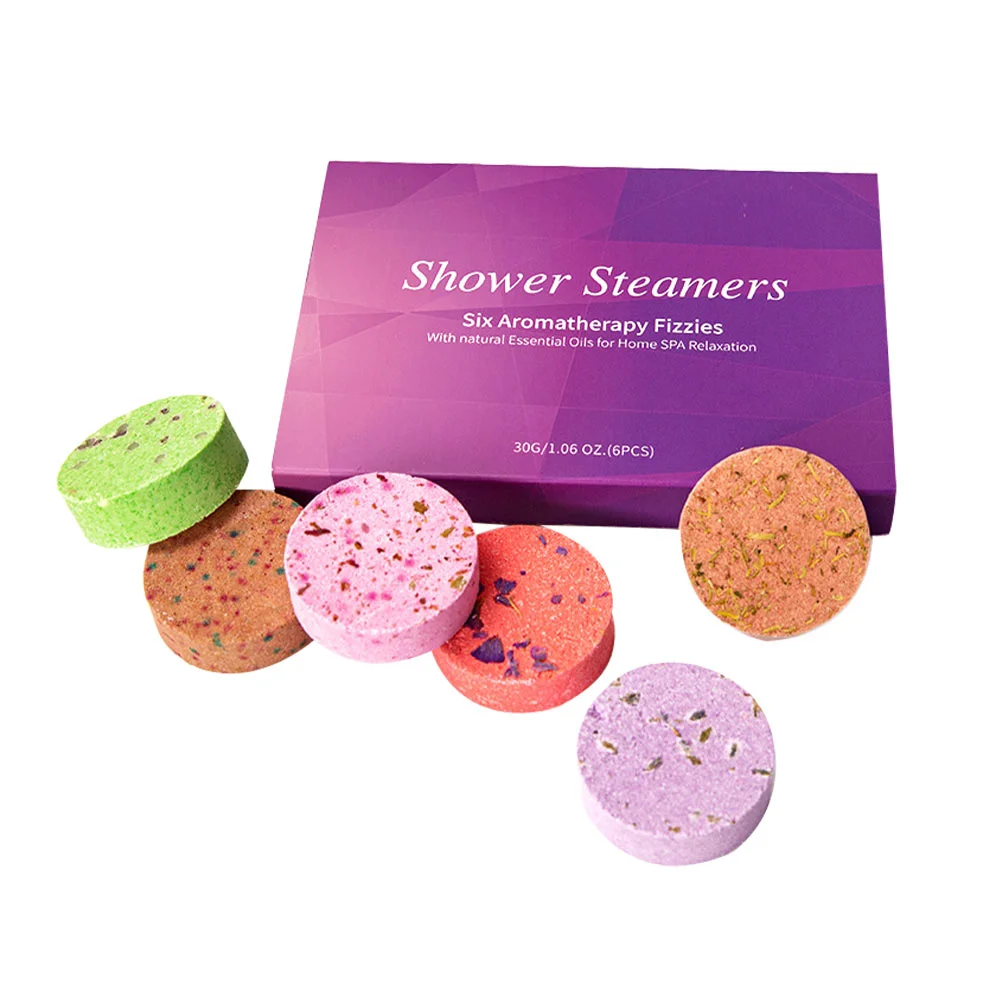 

6 Pcs Aromatherapy Shower Tablets Paper Flower Tools Bath Salt Steam Relief Mood Women Supply Sea salt Pedicure
