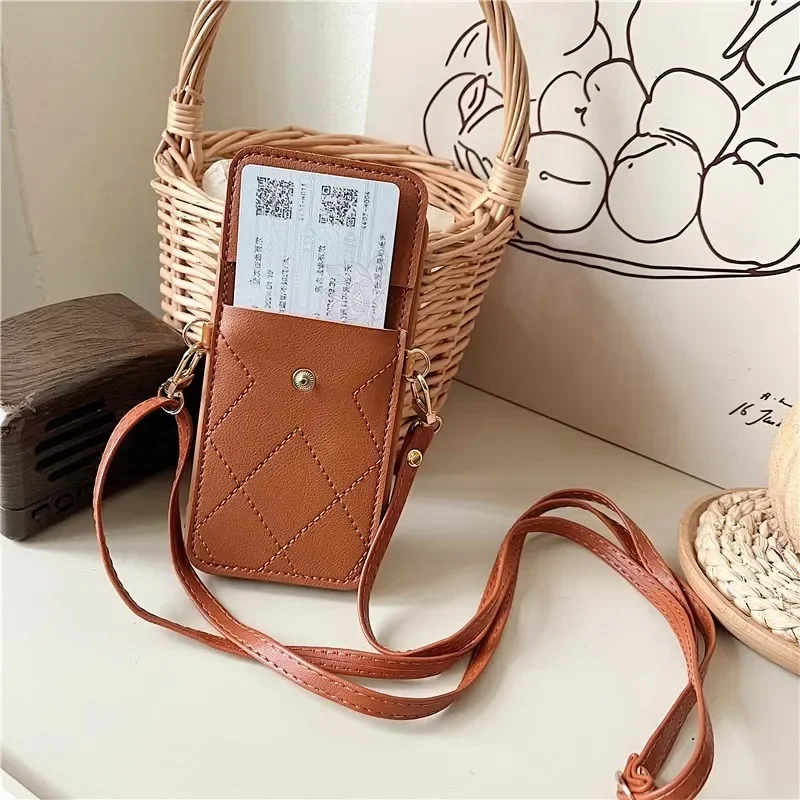 Chic Crossbody Lanyard Phone Case with 3D Necklace Strap and Card Slots - Love Heart Design