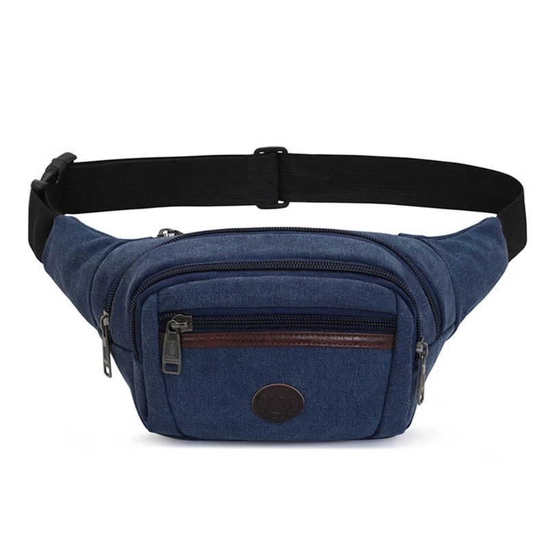 Fashion Men Canvas Waist Bag Fanny Pack Sport Money Belt Hip Chest Crossbody Shoulder Purse