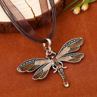 Fashion Crystal Dragonfly Pendant Necklaces for Women Vintage Insect Multi Layers Rope Necklace Jewelry Thanksgiving Gift - Image 5