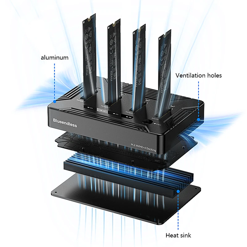 4 bay M.2 NVME SSD Docking Station USB4 40Gbps with offline clone M2 Nvme PCIE SSD enclosure external hard drive external hard drive case ssd enclosure hard drive enclosure hard disk case external hard drive box hdd case enclosure