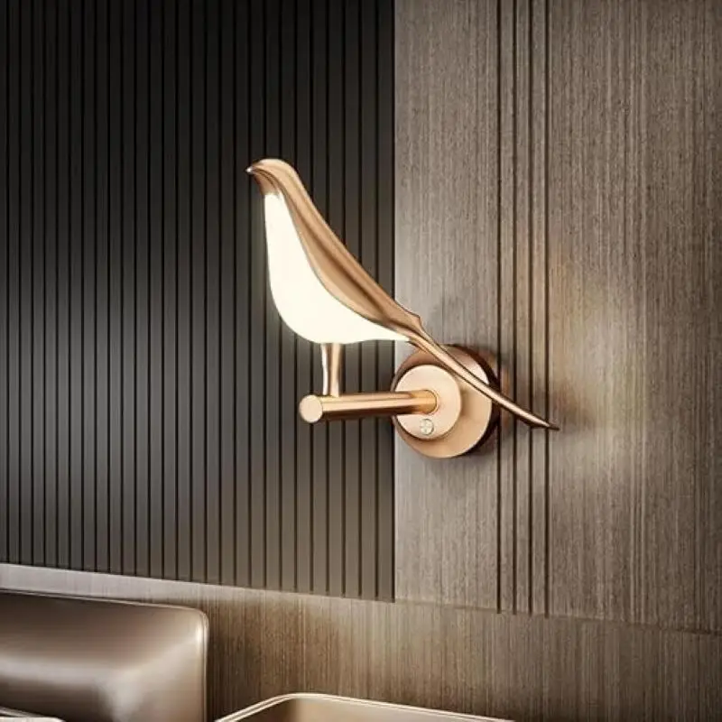 الشمال أضواء الجدار للتدوير الذهبي الطيور LED الدا...