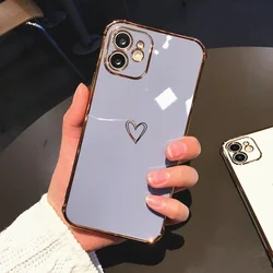 Chic Gold Plated Love Heart Soft TPU Airbag Shockproof Phone Case - iPhone X (PURPLE)