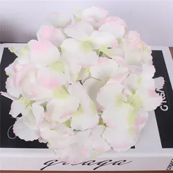 Set of 5 17cm 54 - Petal Artificial Hydrangea Flower Heads for Floral Arrangements and Home Decor (Green pink)