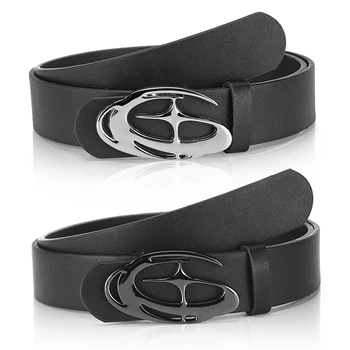 Men's Unique Design Smooth Buckle Belt Fashionable Trendy Casual Pants Accessories Simple Men's Birthday Gifts 1