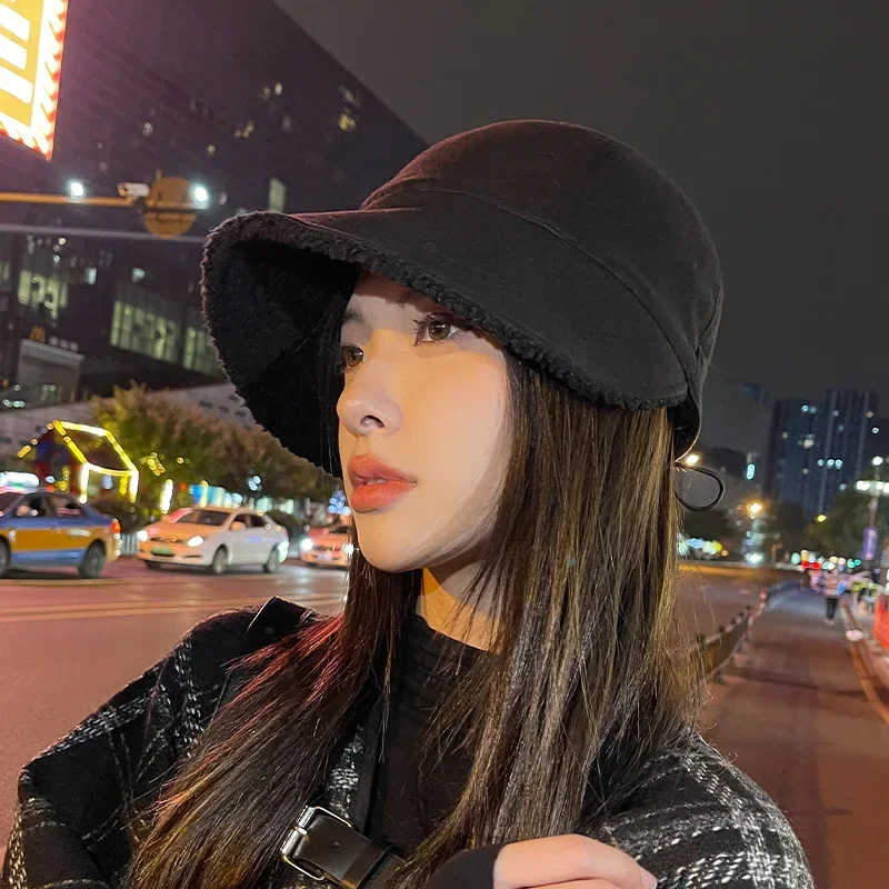 Sun hats ladies baseball caps visor hat Women Autumn Winter Hat Korean Fleece Visors Outdoor Plush Peaked Caps Casual
