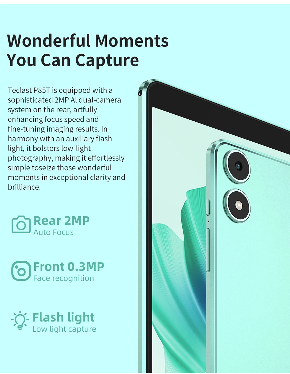 Teclast P85T Android 13 Tablet - 8 Inch IPS, 4GB RAM, 64GB ROM, A523 8-core, Wi-Fi 6, Type-C, Metal Body, 335g Light, 5000mAh Description Image.This Product Can Be Found With The Tag Names Computer Office, Tablet, Tablets