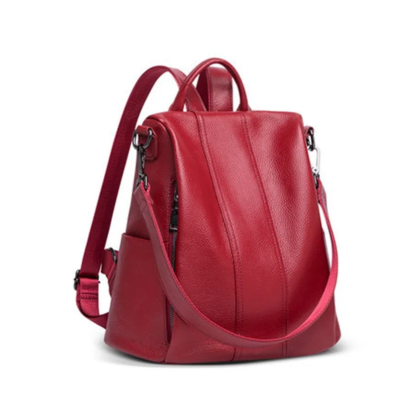 Casual Women Soft Leather Backpack