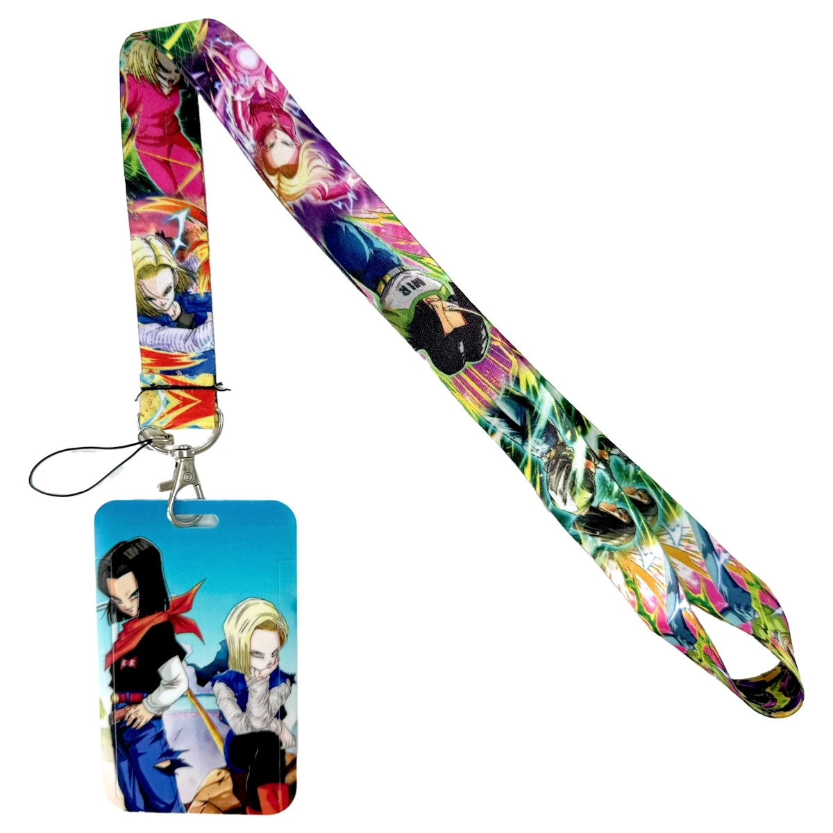 Anime-Themed Lanyard & ID Badge Holder Set with Keychain and Neck Strap - Fashionable Cosplay Accessory Gift