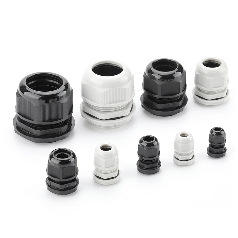 10Pcs White Nylon Cable Glands PG 7 9 11 16 19 21 High Quality IP68 Plastic Waterproof Connector Cable Sleeve Adjustable Joints