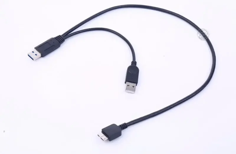 USB 3.0 Dual Power Y Shape 2 X Type A To Micro B High Speed Upto 5 Gbps Data Transfer Cable for External Hard Drives