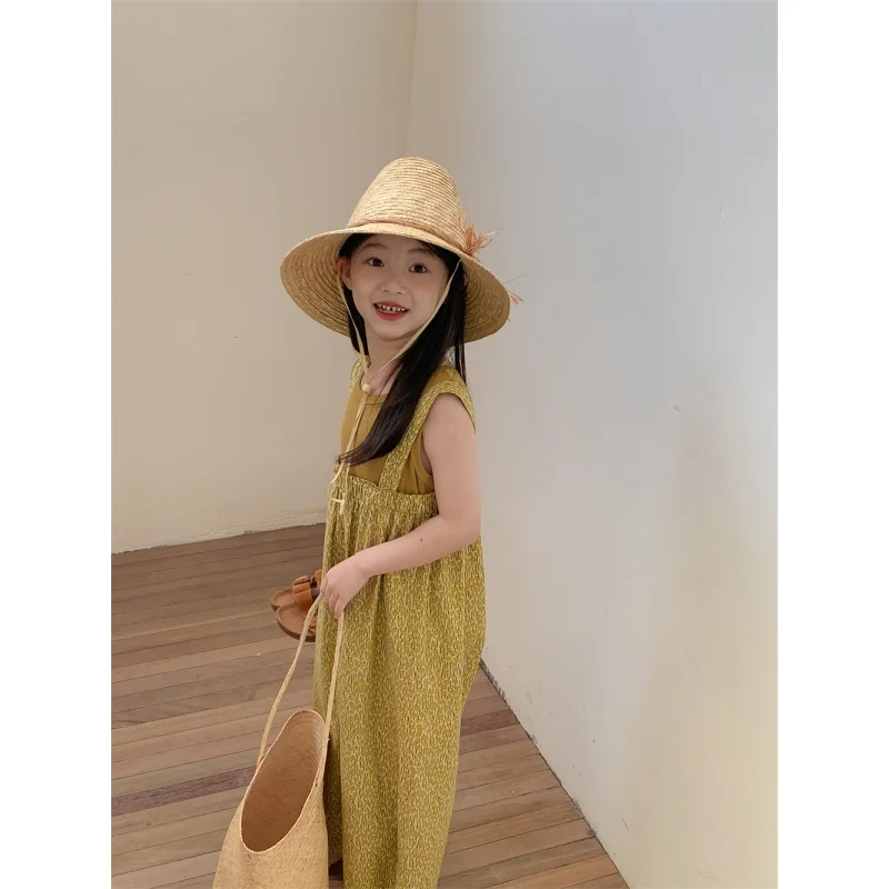 

Children's Clothing Summer New Baby Girl Suit Fashion Girls Sleeveless Inner Match Suspender Pants Two-Piece Suit Fashion