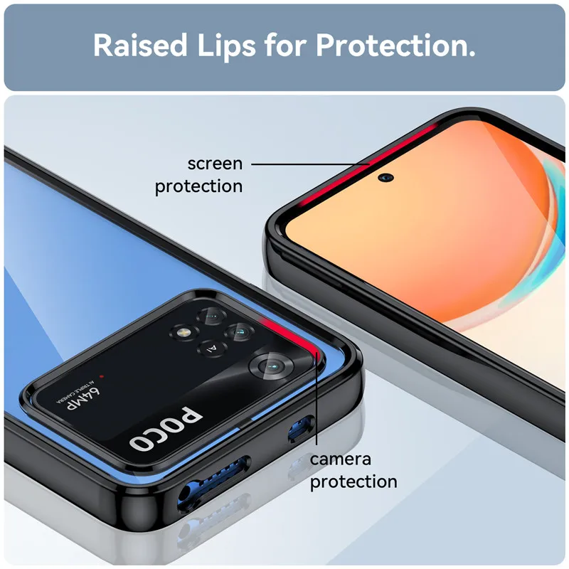 Colorful Soft Edge Silicone Transparent Shockproof Bumper Case
