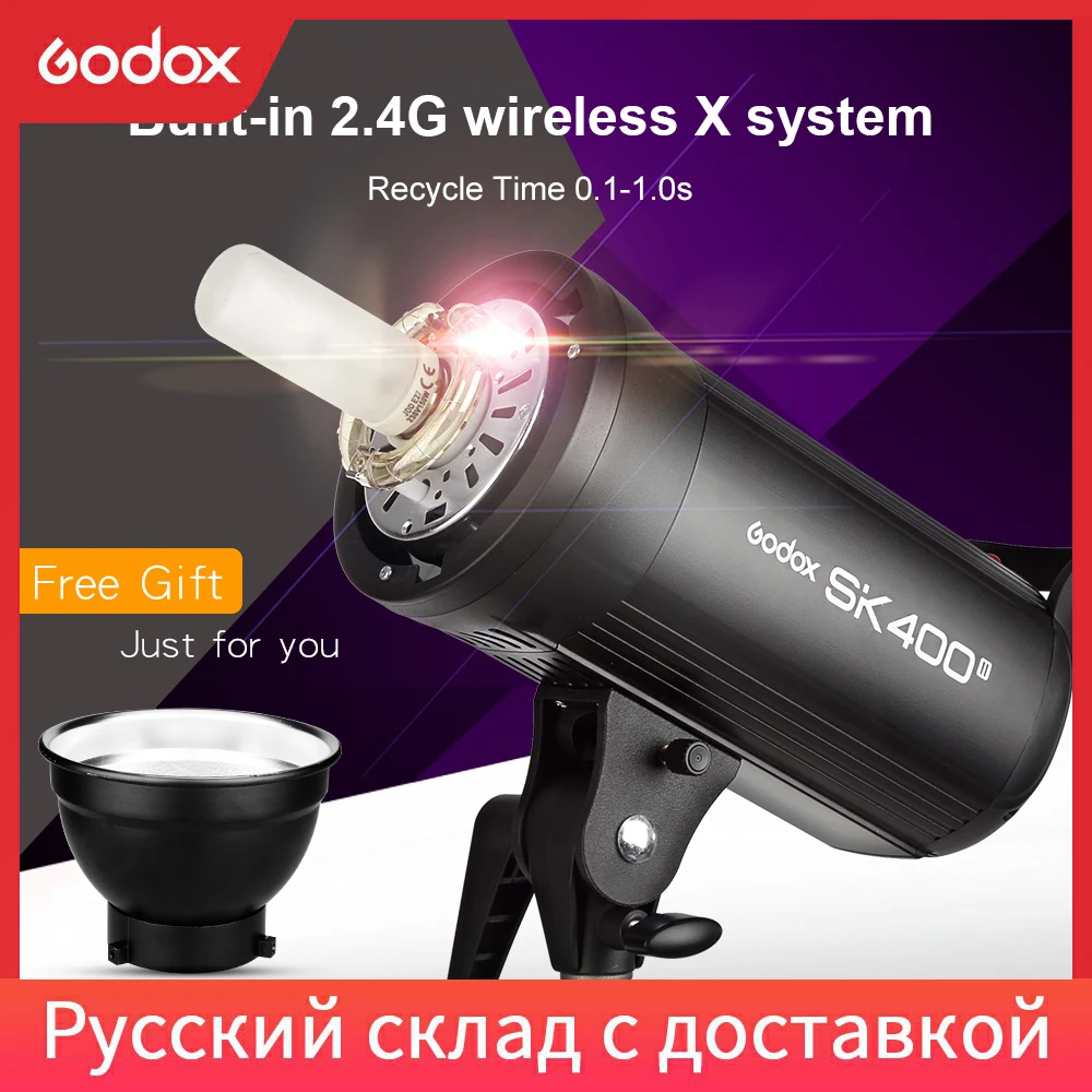 Godox SK400II 400Ws GN65 Professional Studio Flash Strobe with Built-in 2.4G Wireless X System Creative Shooting SK400 Upgrade |