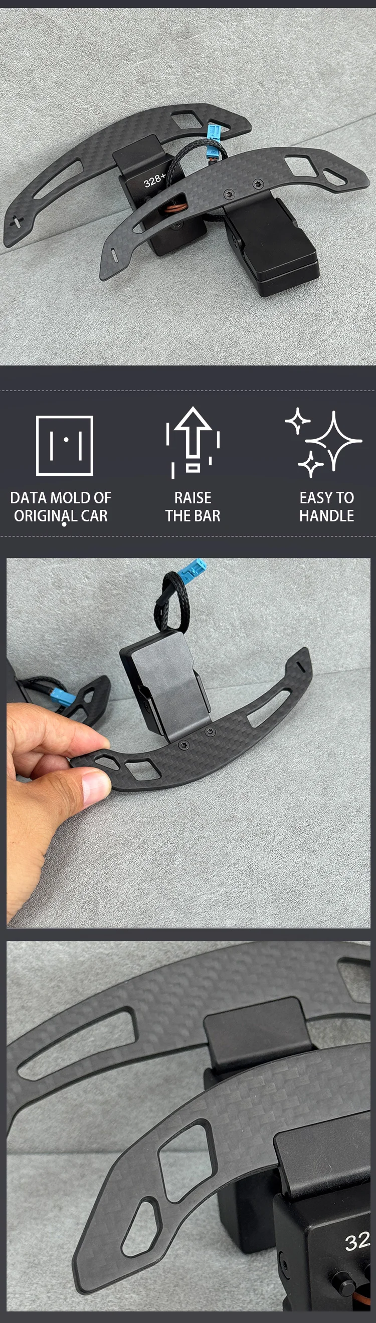 Suitable for BMW M2 M3 M4 M5 carbon fiber sport steering wheel magnetic paddles