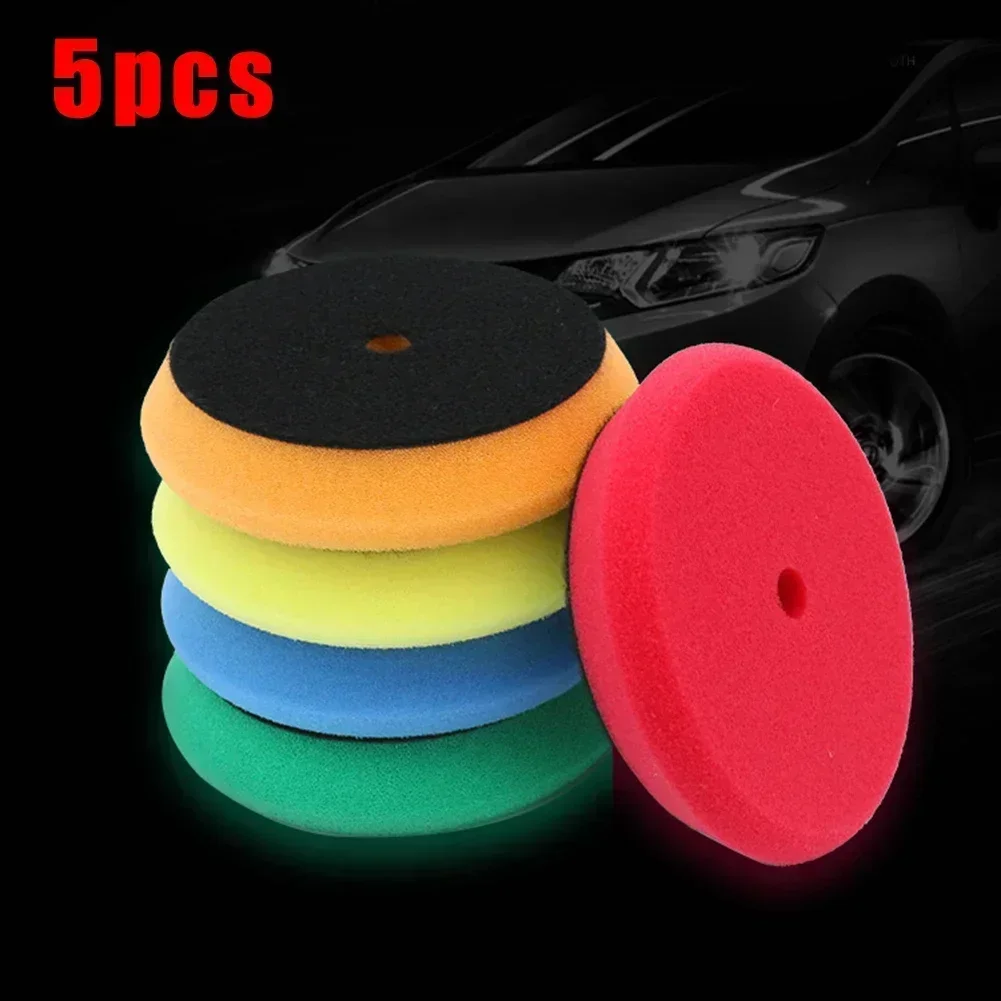 3inch 100mm Car Polishing Disc ing Waxing Pad Sponge Polishing Foam Pads For RO/DA Car Polisher Drill Adapter 5Pcs car polishing pad car polish pad car polishing sponge polishing wheel disc