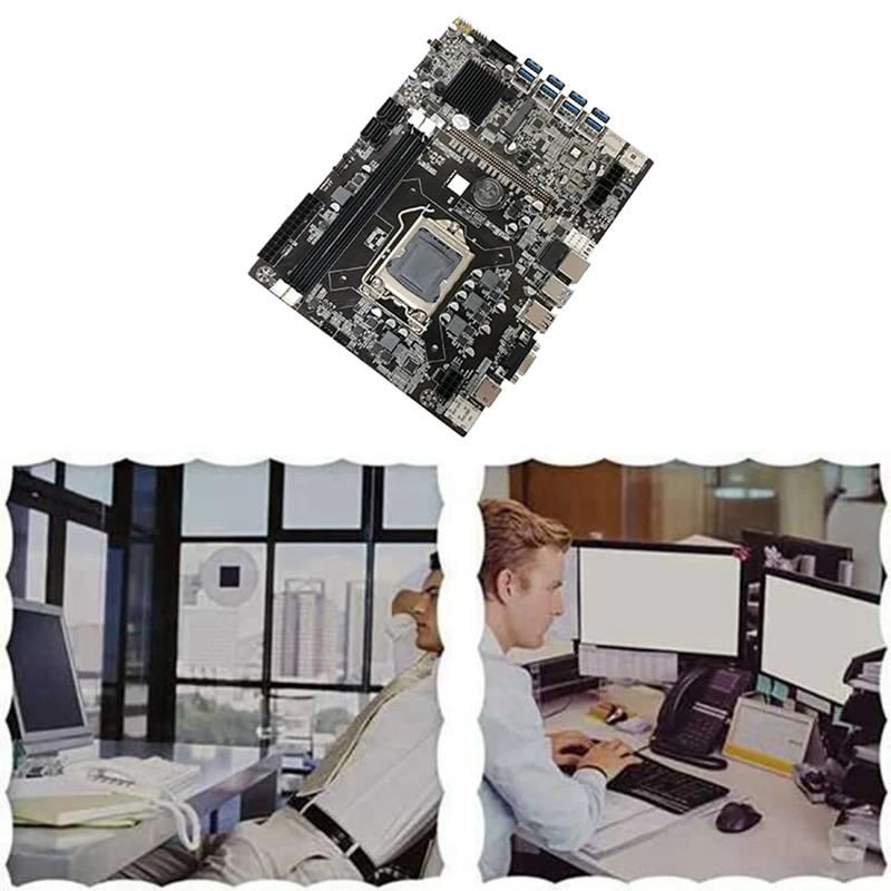best motherboard  B75 BTC USB Mining Motherboard 8XPCIE to USB+G530 CPU+Screwdriver Set LGA1155 MSATA DDR3 B75 ETH Miner Motherboard best motherboard for office pc