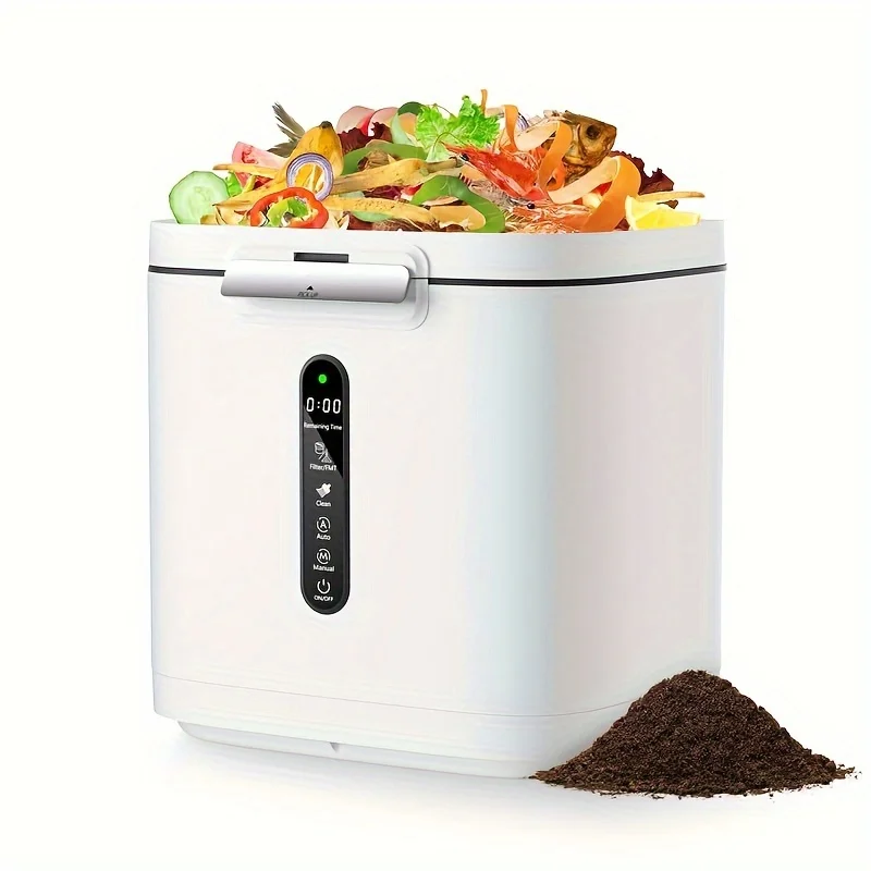 

1.06gal Large Capacity Kitchen Composter, Smart Compost Bin With Smart LED Display, Odorless/Auto-Cleaning, Turn Food Waste Int