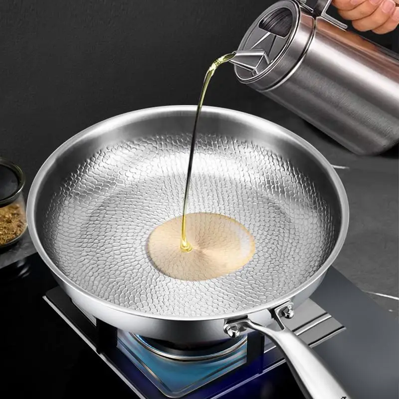 Frying Pan Egg Pan with Lid Nonstick Titanium Hammered Skillet Pot For Kitchen Camping Grilling Baking Commercial Cooking