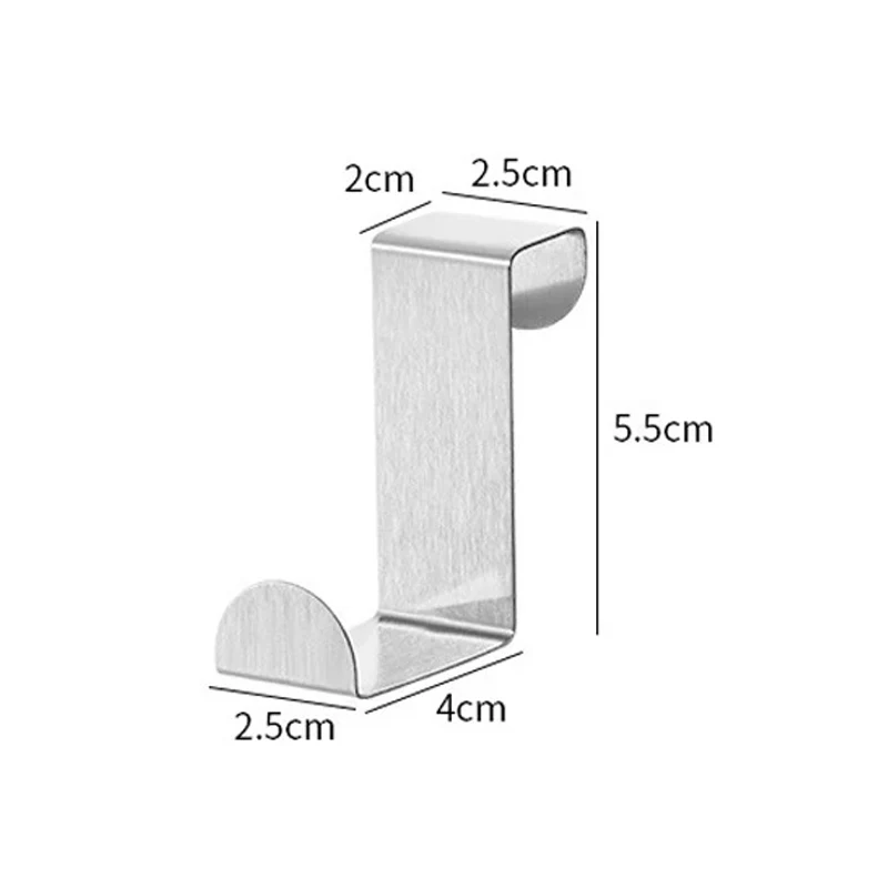 Stainless steel over door hooks Z shape heavy duty kitchen bathroom cabinet door hanging hook coat robe towel hanger holder hook