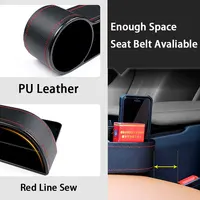 Seat Side Organizer Cup Holder For Cars Leather Multifunctional Auto Seat Gap Filler Storage Box Seat