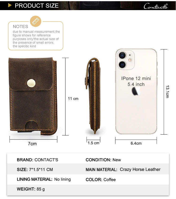 Männer Kreditkarte Halter Aluminium Box Aus Echtem Leder Schlanke Brieftasche Klappe Design RFID Anti-diebstahl Schutzhülle Karten Fall Smart geldbörse – Detail 2