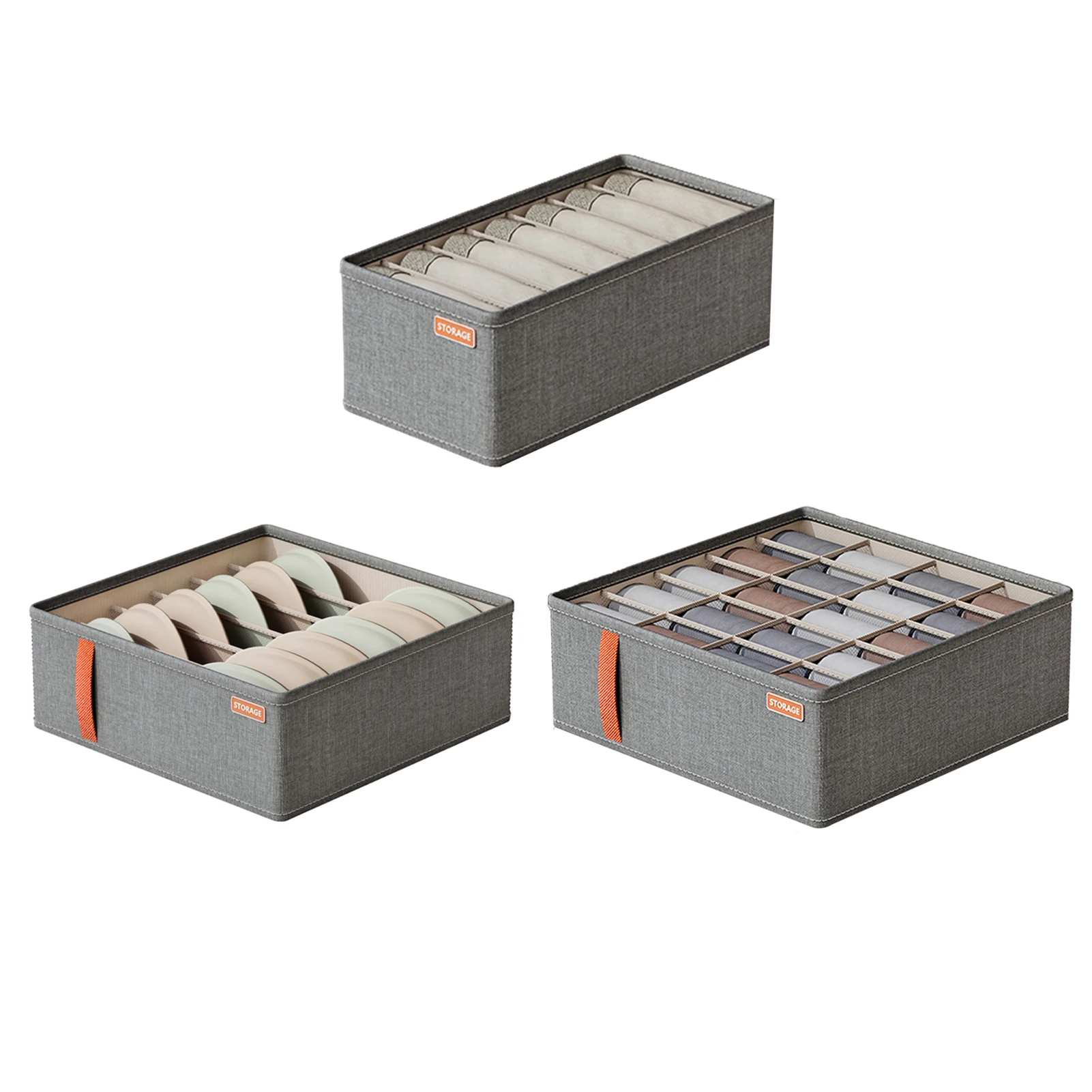 

Foldable Stackable Storage Bins Cabinet Drawer Divider Box for Lingerie Bra Undies Underwear