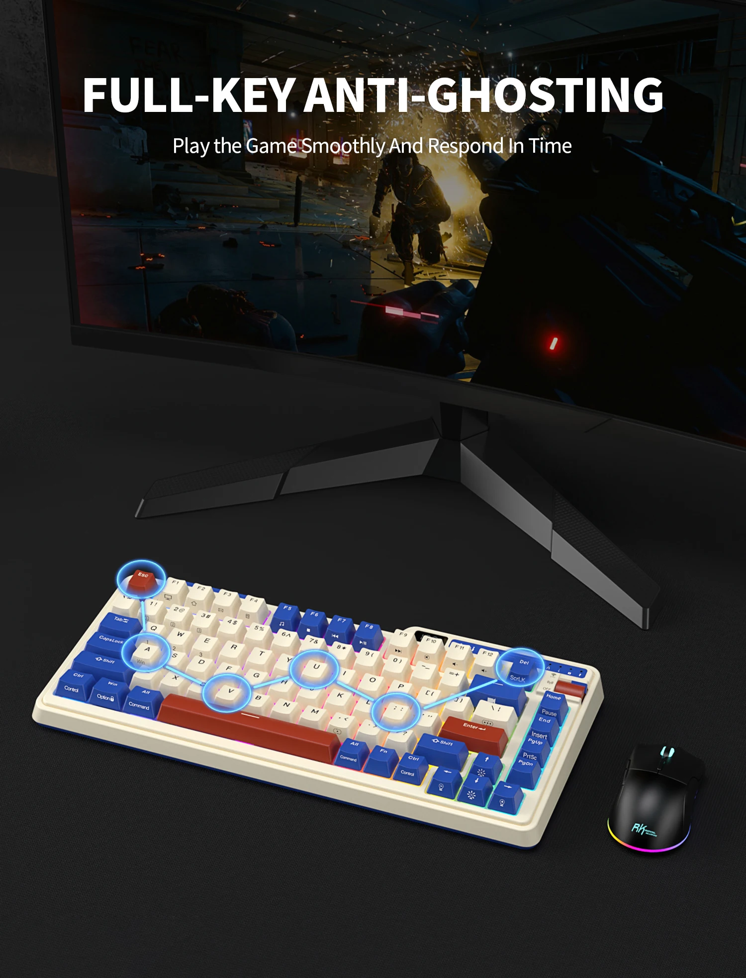 KZZI K75 プロ RGB 75% ワイヤレスガスケットメカニカル