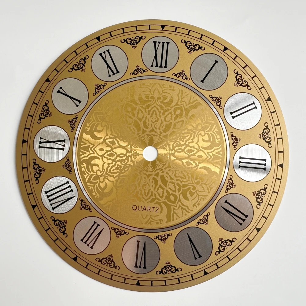 Vintage 180mm Quartz Wall Clock Dial with Aluminum Finish for Bedroom and Living Room Decor