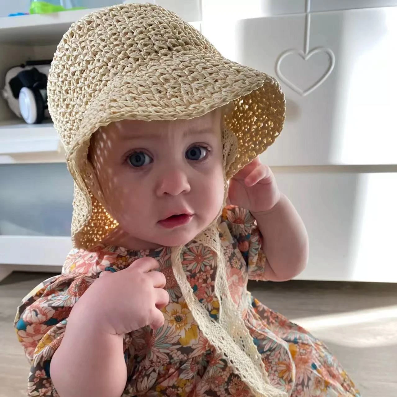 Bemiddelaar Tarief Knooppunt Summer Paper Straw Baby Hat With Lace Wind Rope Soft Folding Kids Sun Caps  Children Panama For Girls| | - AliExpress