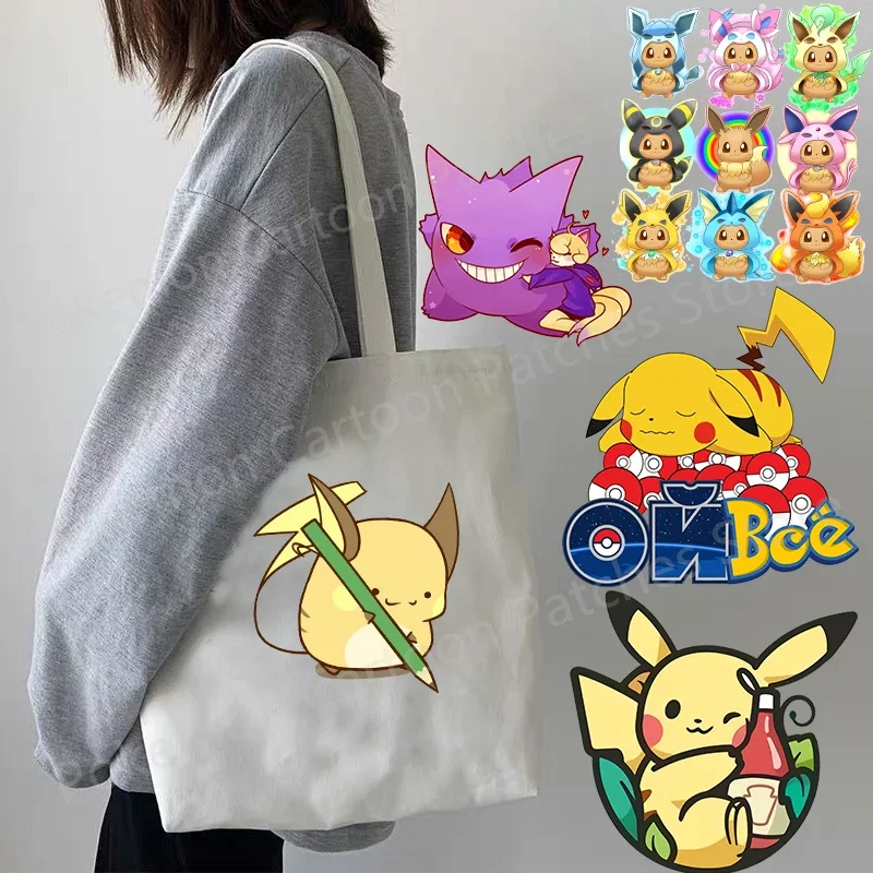 

Pokemon Game Pikachu Japan Patches DIY T-Shirt Cartoon Clothes for Boy Girl Stickers Clothing Decor Patch Washable Applique Gift