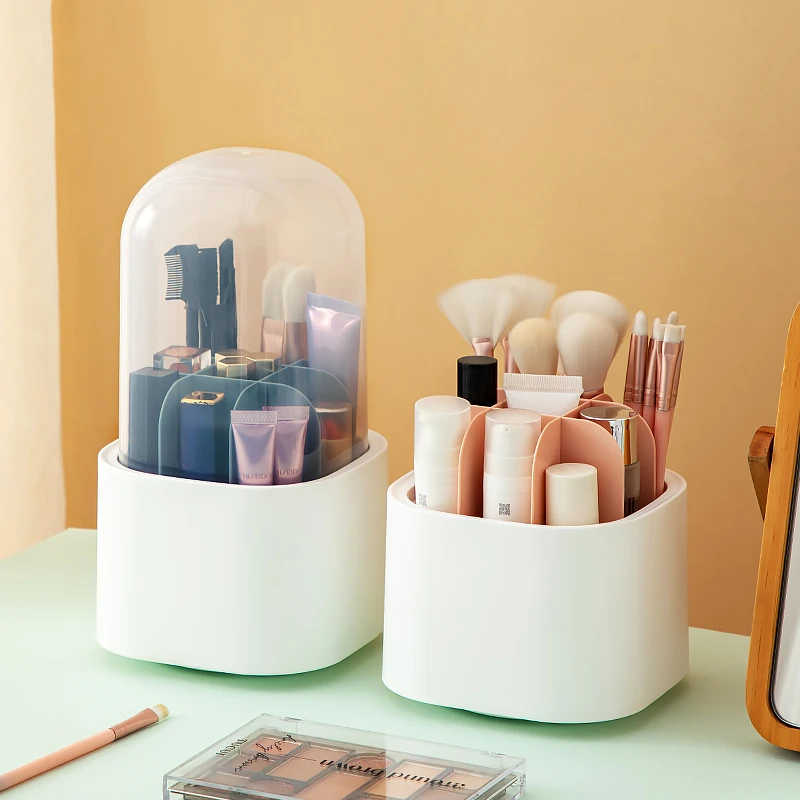 Multifunction 360 Rotating Organizer Makeup Tool Box with Lid Makeup