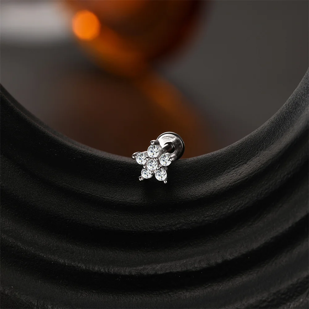 ROXI 1 Stück klassischer Wassertropfen/Augen Moissanit Piercing Flachkopf Faden Ohrring Damen 925 Sterling Silber Edlen Schmuck Geschenke – Detail 9