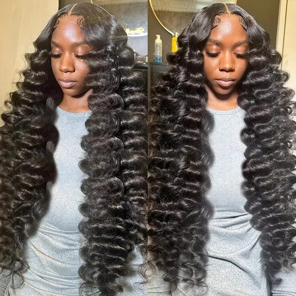220 Density Loose Deep Wave 13x6 Lace Front Human Hair Wigs Brazilian 30 40 Inches Curly Water Wave HD 13x4 Lace Frontal Wig S2b62fb61cd824f5c971ddc33a9b27240H
