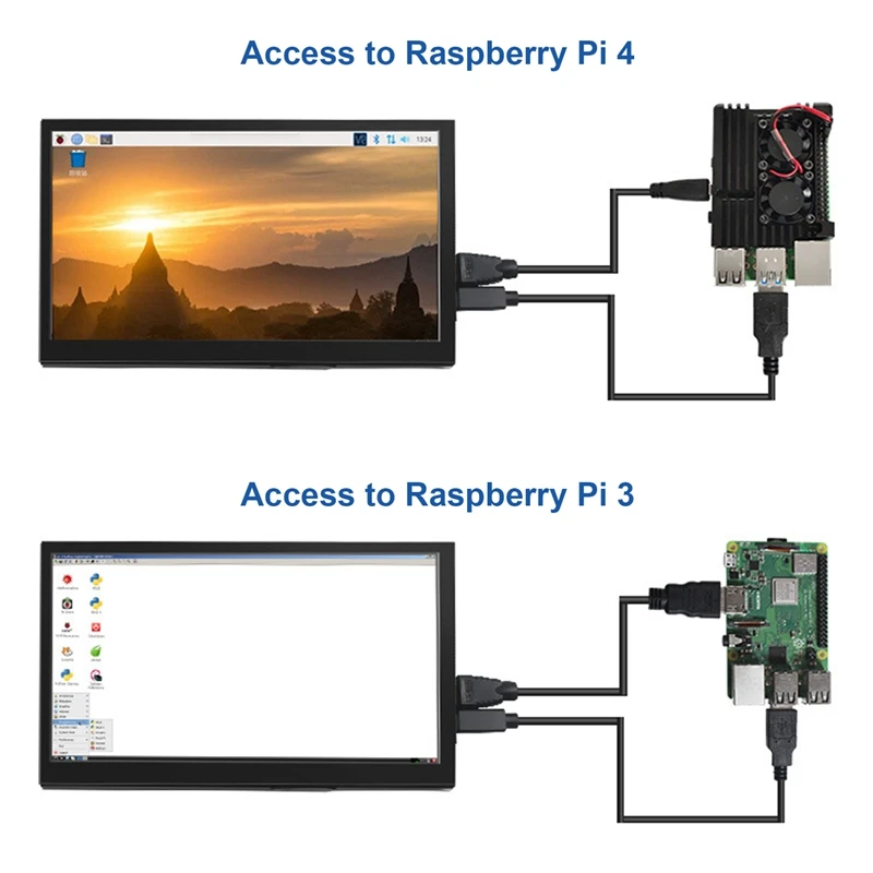 7 Inch 1024X600 LCD Screen IPS Full Viewing Angle Control Board Capacitive Screen Touch Display For Raspberry Pi