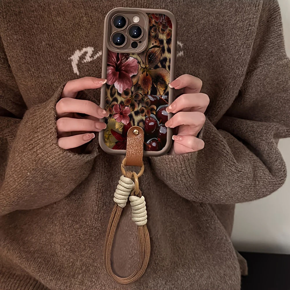 Y2K Leopard Star Floral Print Phone Case Cover