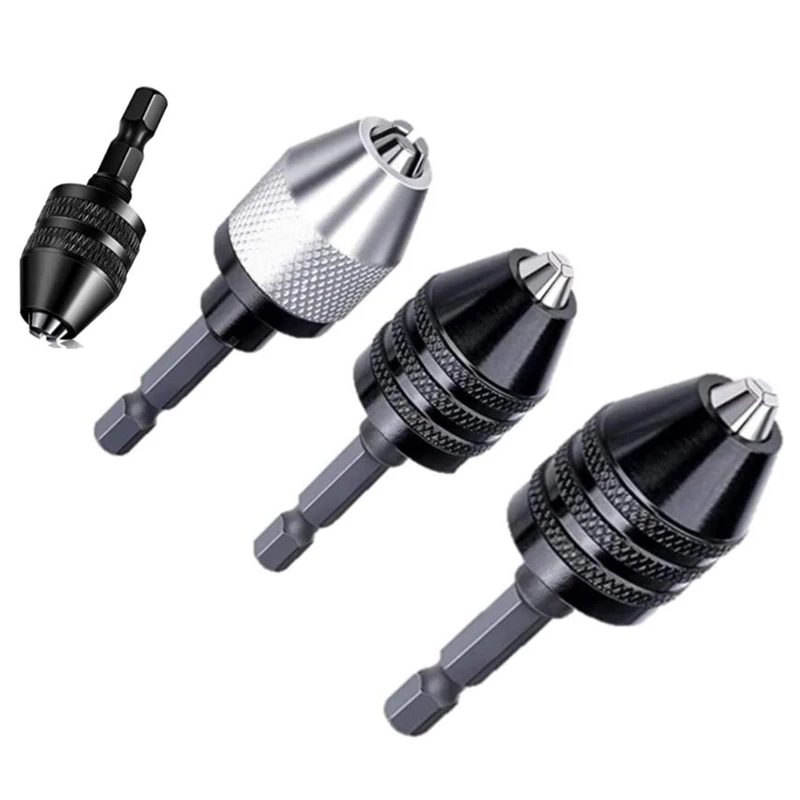 

4PCS Drill Chuck Change Adapter, Keyless Chuck Conversion Tool Keyless Drill Chuck, Drill Adapter in 1/4 , 1/8 , 1/16