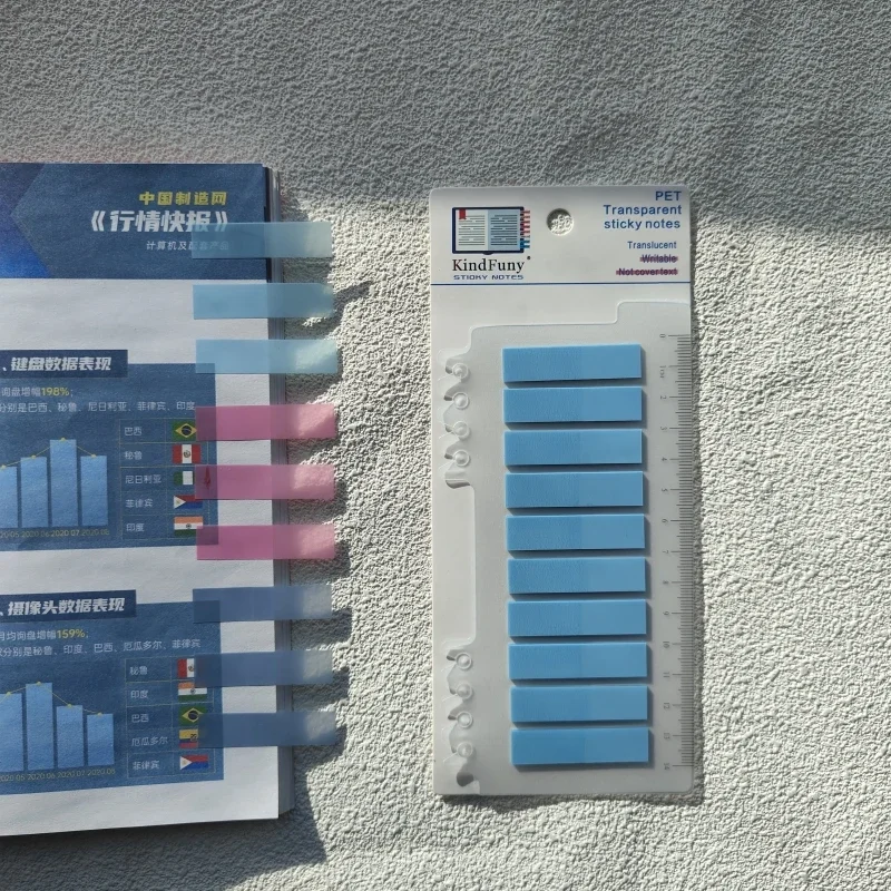 200 Sheets Transparent Sticky Notes Self-Adhesive Reading Annotation for Books Notepad Bookmarks posted It Memo Pad Index Tabs 4