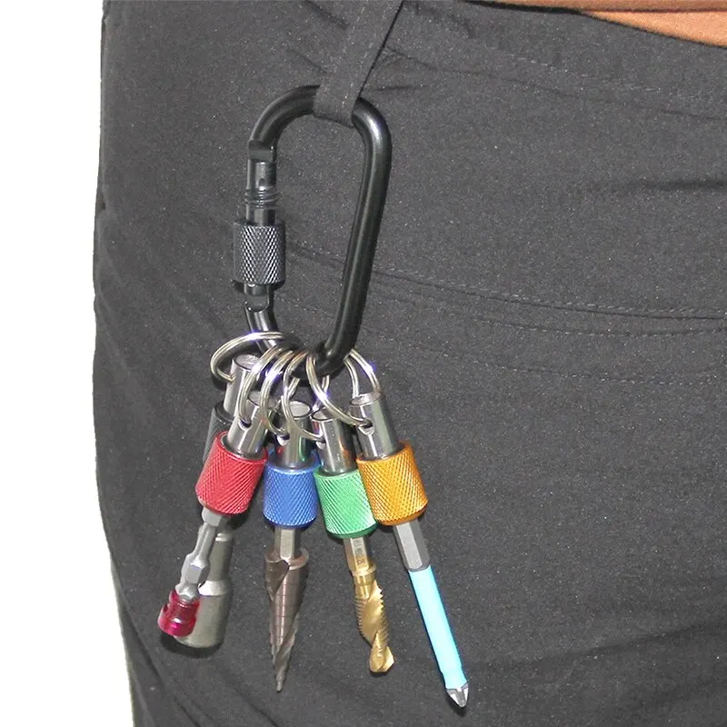 Screwdriver Tool Set 5pc Color Keychain Quick Change Extension Rod 1/4 Hexagonal Handle Screwdriver Head Quick Release Sleeve Conversion Rod